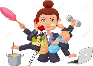 37538177-Cartoon-multitasking-housewife-Stock-Vector-busy-woman-multitasking